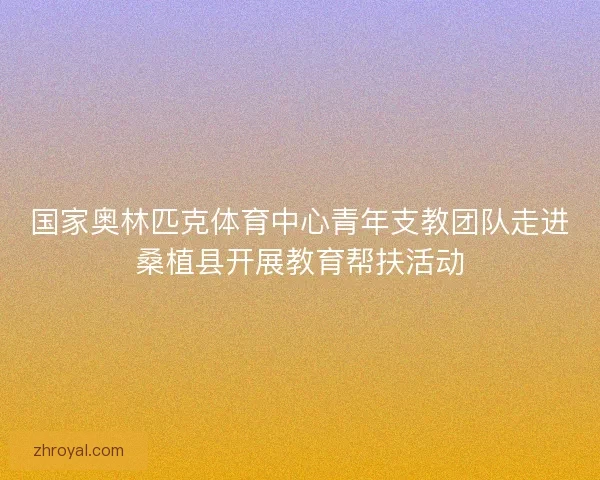 国家奥林匹克体育中心青年支教团队走进桑植县开展教育帮扶活动